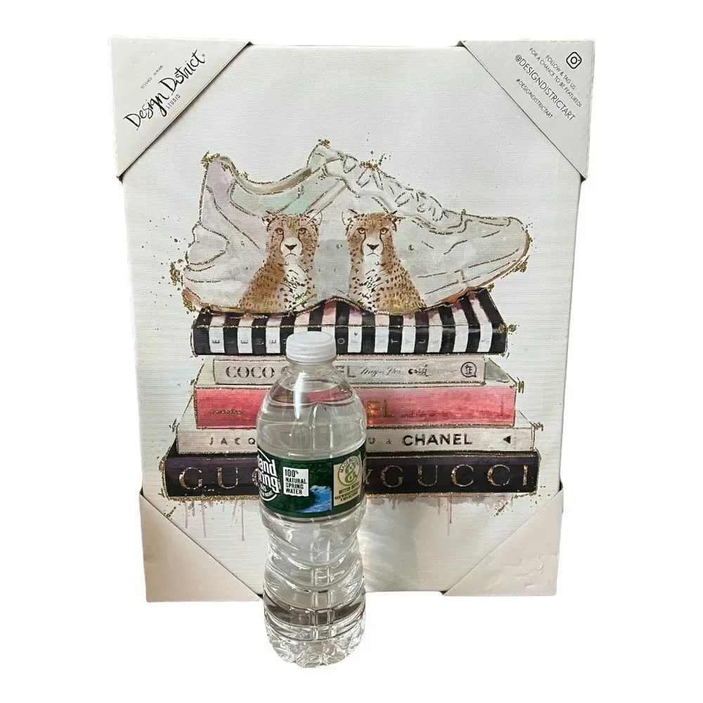 Design Canvas Sneakers Books Designer Animal‎ Print Decor Art